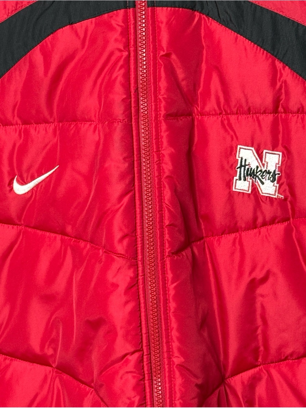 Vintage Nebraska Cornhuskers 90s Full Zip Jacket Coat Red Mens SZ M Women L Nike - Picture 3 of 12